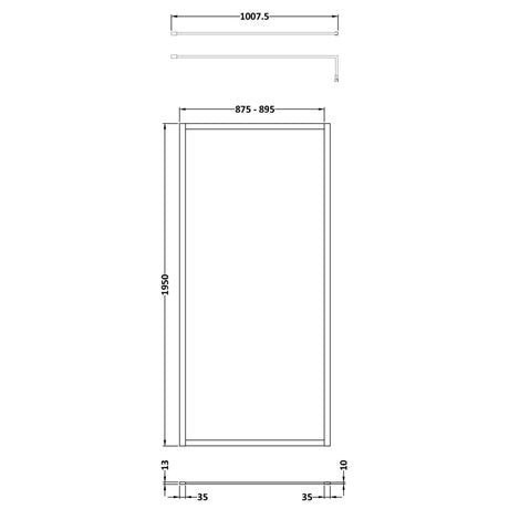 Hudson Reed 8mm Full Outer Frame Wetroom Screen Brushed Brass WRFBB1990 LD