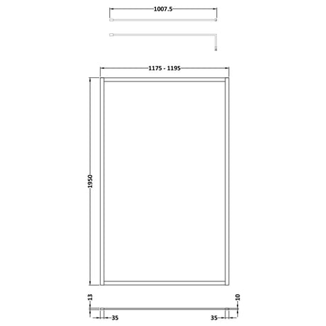 Hudson Reed 8mm Full Outer Frame Wetroom Screen Matt Black WRFBP1912 LD