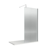 Nuie 8mm Fluted Wetroom Screen Chrome WRFL18510