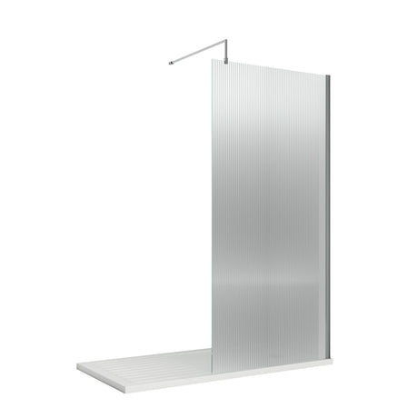 Nuie 8mm Fluted Wetroom Screen Chrome WRFL18510