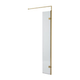 Nuie 8mm Fluted Wetroom Return Screen Brushed Brass WRFL18530BB