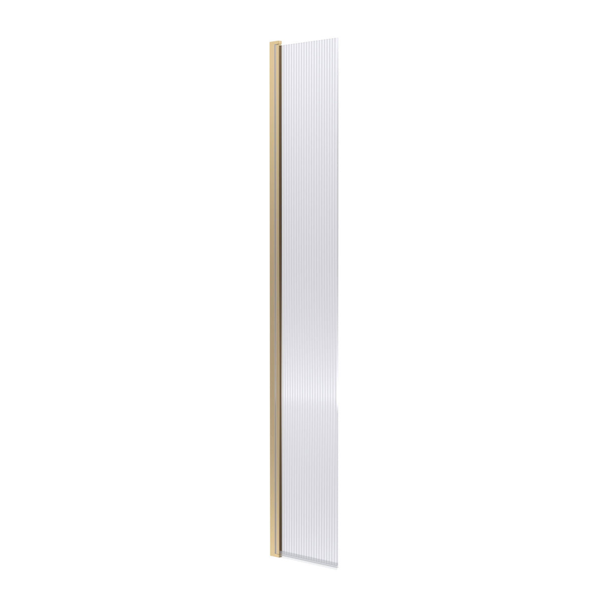 Nuie 8mm Fluted Wetroom Return Screen Brushed Brass WRFL18530BBHC