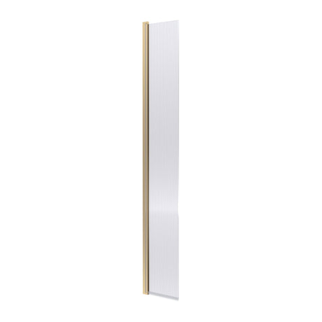 Nuie 8mm Fluted Wetroom Return Screen Brushed Brass WRFL18530BBHC