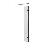Nuie 8mm Fluted Wetroom Return Screen Matt Black WRFL18530BP