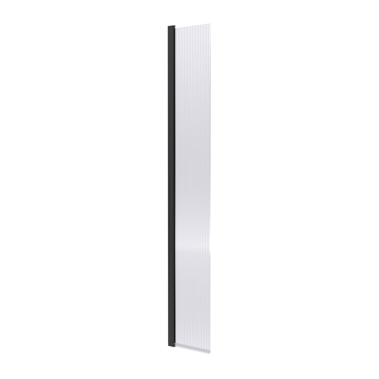 Nuie 8mm Fluted Wetroom Return Screen Matt Black WRFL18530BPHC
