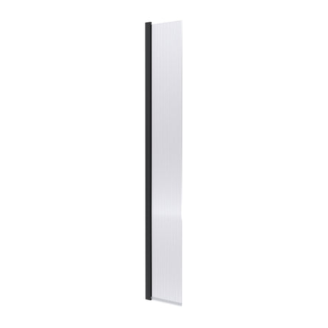 Nuie 8mm Fluted Wetroom Return Screen Matt Black WRFL18530BPHC