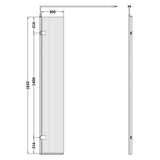 Nuie 8mm Fluted Wetroom Return Screen Brushed Pewter WRFL18530GM LD