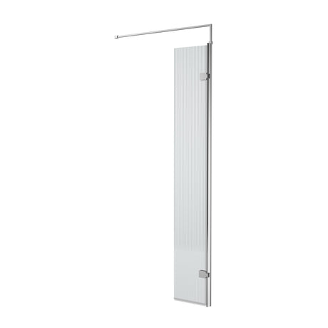 Nuie 8mm Fluted Wetroom Return Screen Chrome WRFL18530H