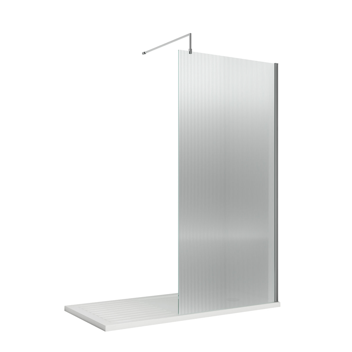 Nuie 8mm Fluted Wetroom Screen Chrome WRFL18590