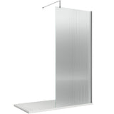 Hudson Reed 8mm Fluted Wetroom Screen - Wall Fixed - Chrome WRFL19510