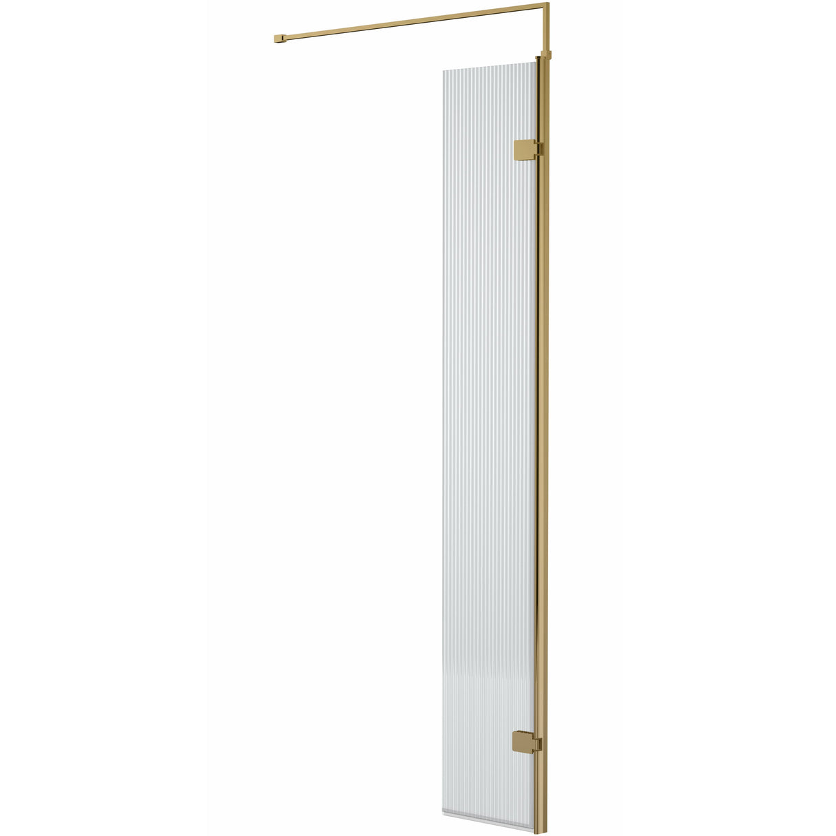 Hudson Reed 8mm Fluted Wetroom Return Screen Brushed Brass WRFL19530BB