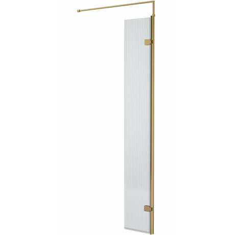 Hudson Reed 8mm Fluted Wetroom Return Screen Brushed Brass WRFL19530BB