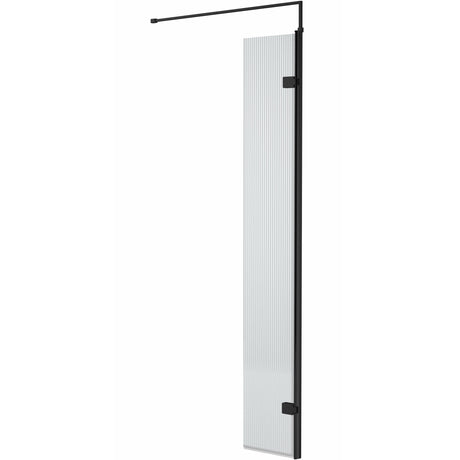 Hudson Reed 8mm Fluted Wetroom Return Screen Matt Black WRFL19530BP