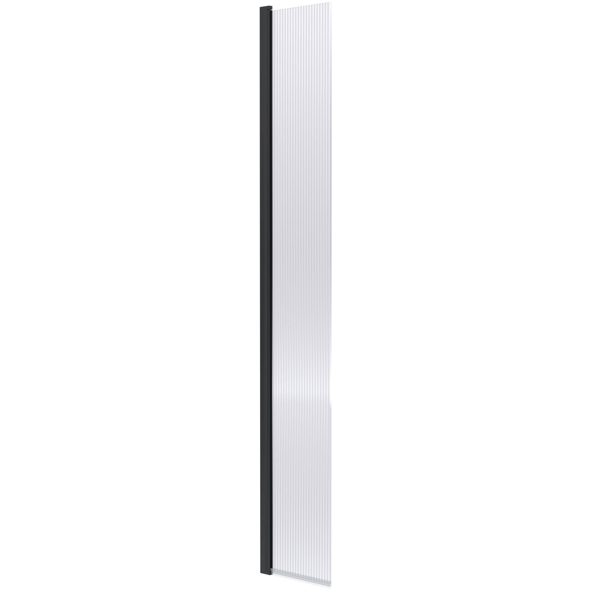 Hudson Reed 8mm Fluted Wetroom Return Screen Matt Black WRFL19530BPHC