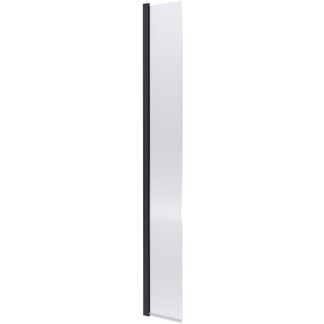 Hudson Reed 8mm Fluted Wetroom Return Screen Matt Black WRFL19530BPHC