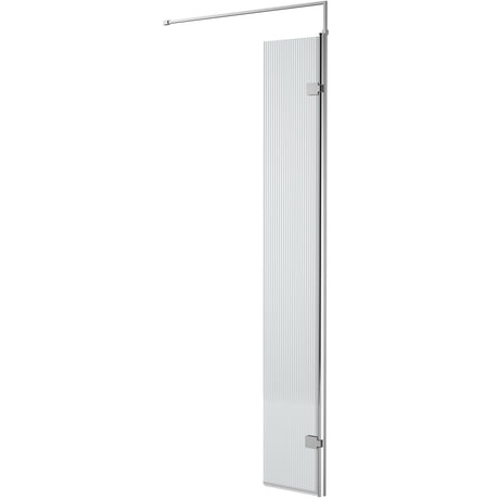 Hudson Reed 8mm Fluted Wetroom Return Screen Chrome WRFL19530H