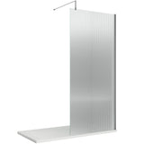 Hudson Reed 8mm Fluted Wetroom Screen - Wall Fixed - Chrome WRFL19580