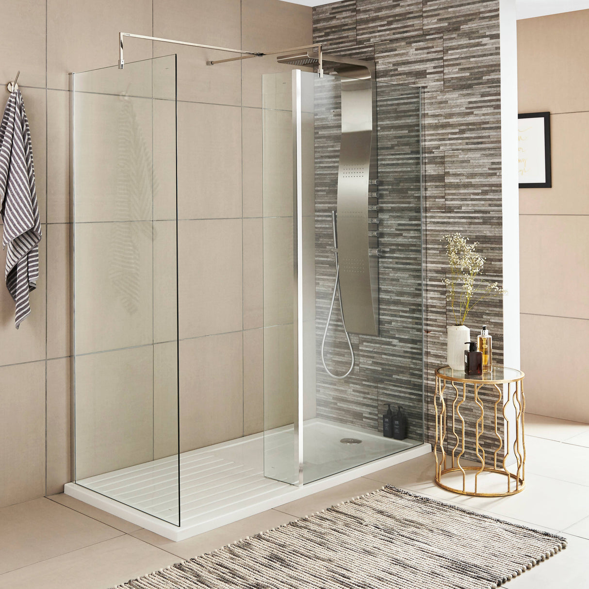 Nuie 8mm Wetroom Return Screen Chrome WRS030H LS3