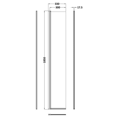 Nuie 8mm Wetroom Return Screen Chrome WRS030HC LD