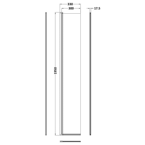 Nuie 8mm Wetroom Return Screen Brushed Brass WRSCBB030HC LD