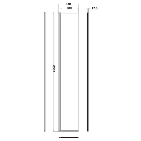 Nuie 8mm Wetroom Return Screen Brushed Brass WRSCBB030HC LD
