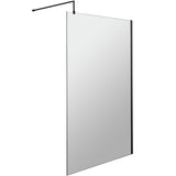 Hudson Reed 8mm Wetroom Screen Matt Black WRSBP12