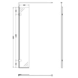 Hudson Reed 8mm Wetroom Return Screen Matt Black WRSBP30 LD