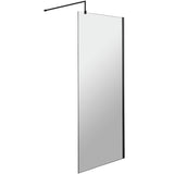 Hudson Reed 8mm Wetroom Screen Matt Black WRSBP70
