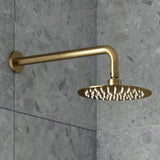 Nuie Round Stainless Steel Fixed Head Shower 200mm Brushed Brass A8082 LS