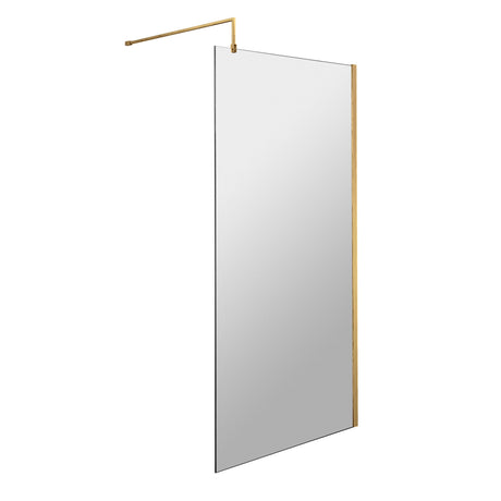 Nuie 8mm Wetroom Screen Brushed Brass WRSCBB080