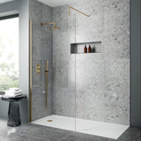 Nuie 8mm Wetroom Screen Brushed Brass WRSCBB010 LS3