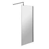 Nuie 8mm Wetroom Screen Matt Black WRSCBP076