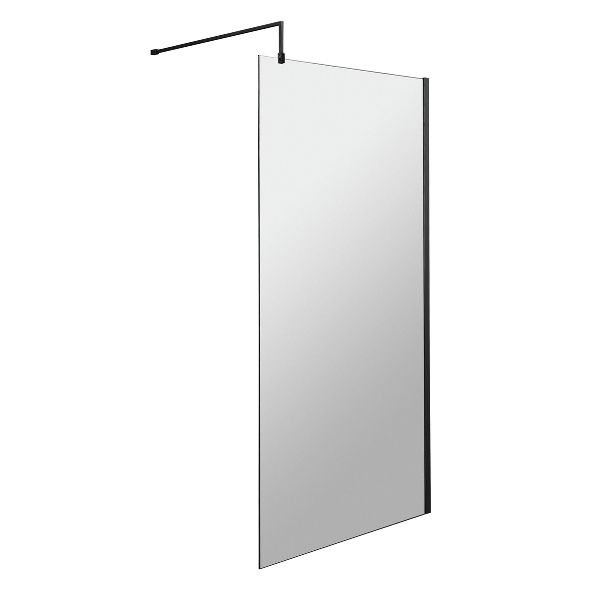 Nuie 8mm Wetroom Screen Matt Black WRSCBP080