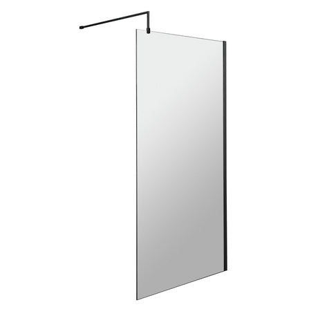 Nuie 8mm Wetroom Screen Matt Black WRSCBP11
