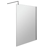 Nuie 8mm Wetroom Screen Matt Black WRSCBP12