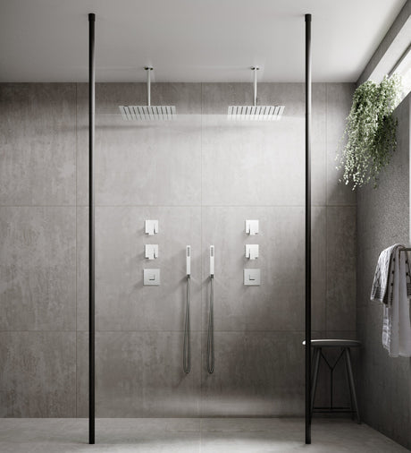 Nuie 8mm Wetroom Screen Matt Black WRSCBP070 LS2