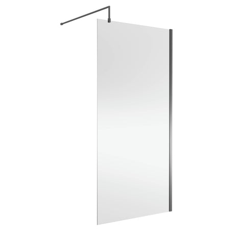 Nuie 8mm Wetroom Screen Brushed Pewter WRSCGM010