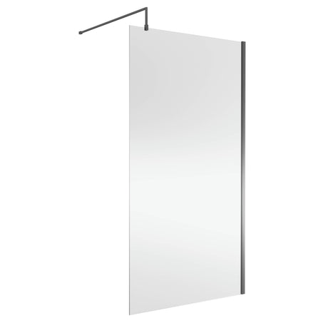 Nuie 8mm Wetroom Screen Brushed Pewter WRSCGM011
