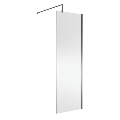 Nuie 8mm Wetroom Screen Brushed Pewter WRSCGM070