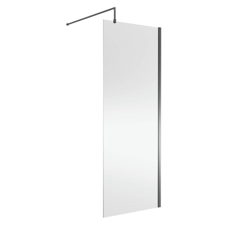 Nuie 8mm Wetroom Screen Brushed Pewter WRSCGM080