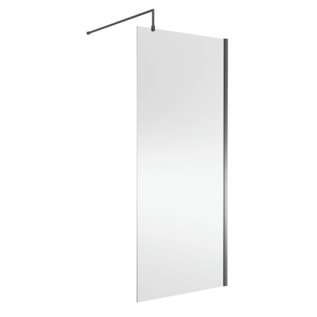 Nuie 8mm Wetroom Screen Brushed Pewter WRSCGM090