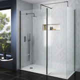 Nuie 8mm Wetroom Screen Brushed Pewter WRSCGM090 LS