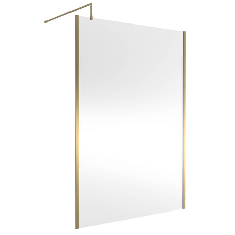 Nuie 8mm Outer Frame Wetroom Screen Brushed Brass WRSCOBB14