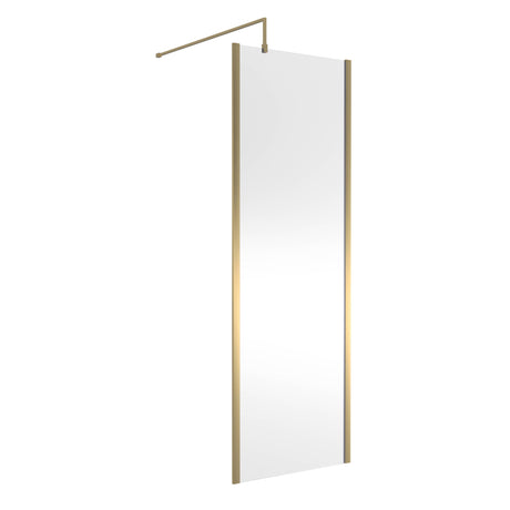 Nuie 8mm Outer Frame Wetroom Screen Brushed Brass WRSCOBB70