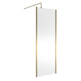 Nuie 8mm Outer Frame Wetroom Screen Brushed Brass WRSCOBB76