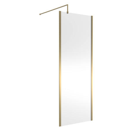 Nuie 8mm Outer Frame Wetroom Screen Brushed Brass WRSCOBB76