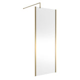 Nuie 8mm Outer Frame Wetroom Screen Brushed Brass WRSCOBB80