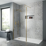 Nuie 8mm Outer Frame Wetroom Screen Brushed Brass WRSCOBB90 LS