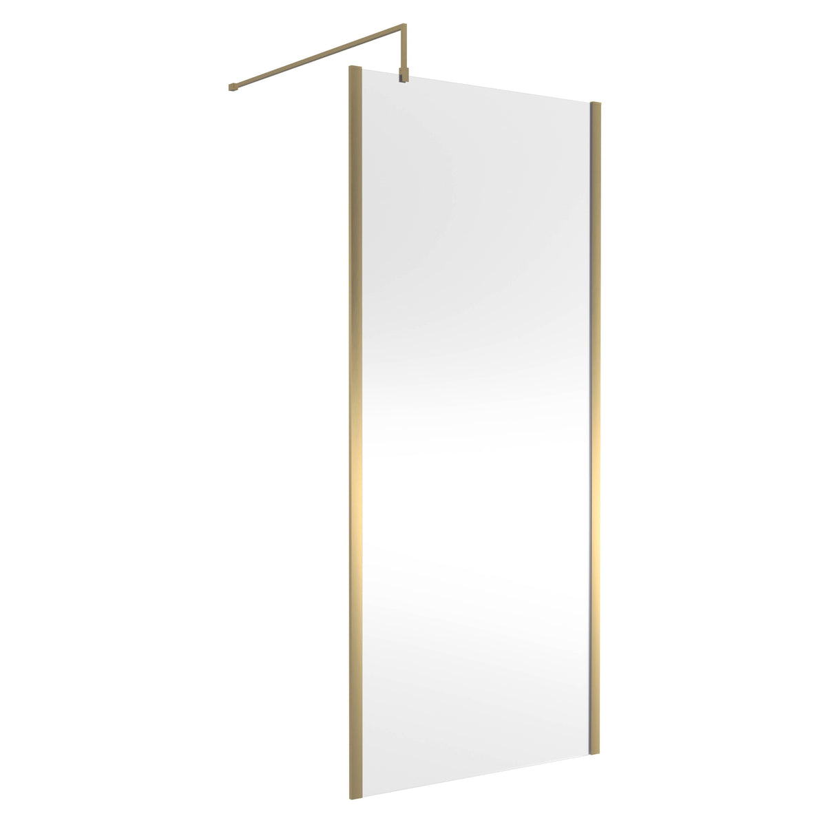 Nuie 8mm Outer Frame Wetroom Screen Brushed Brass WRSCOBB90