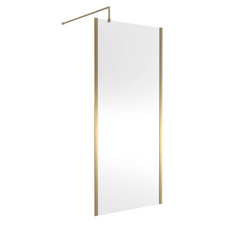Nuie 8mm Outer Frame Wetroom Screen Brushed Brass WRSCOBB90